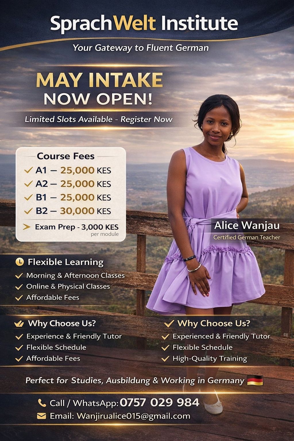Alice Wanjau – Certified German Teacher, SprachWelt Institute